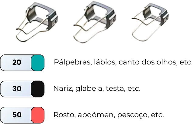 Ponteiras e Regiões de aplicação do ER:Glass